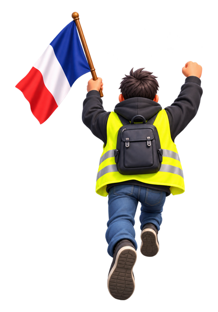 Gilet jaune au drapeau, personnage de CONVERGENCE